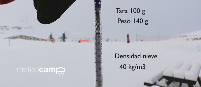 La nieve ms ligera, con  menos densidad de la temporada